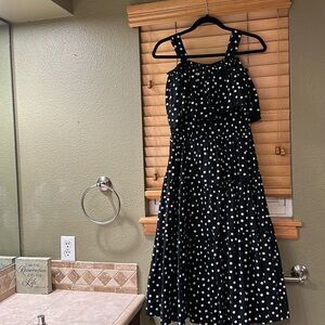 Vero Moda - Black polka dot off shoulder maxi dress